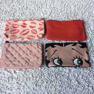 Ipsy small makeup bags, pencil cases, Betty Boop, set of four 5x7”